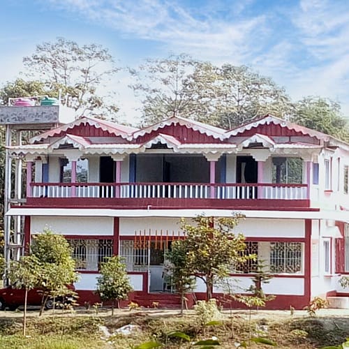 JDP820 Standard homestay in Jaldapara with village View.